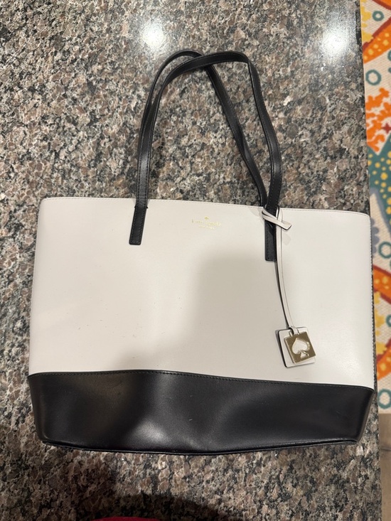 kate spade Handbags - kate spade Two-Tone White and Black Leather Tote